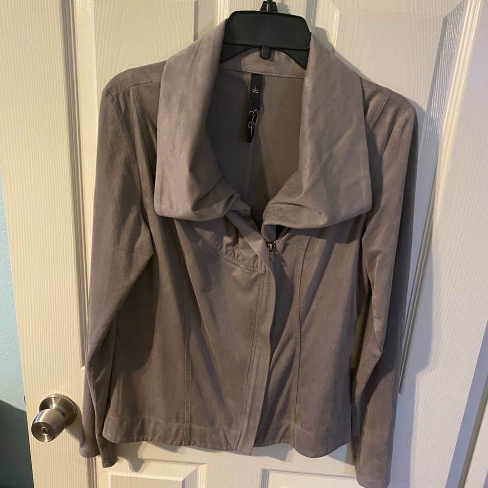 Jessica Simpson grey light zipper front jacket size L
